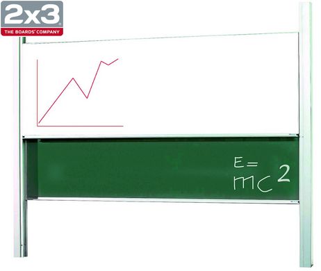 Доска 120x200 см академическа передвижная для мела/маркера, керамическая поверхность STSK1220P3